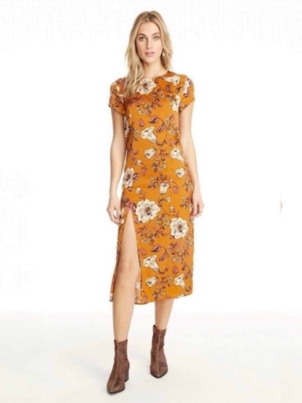 SALTWATER LUXE • Skye Midi Dress in Orange Multi